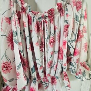 Chic Floral Off-Shoulder Blouse